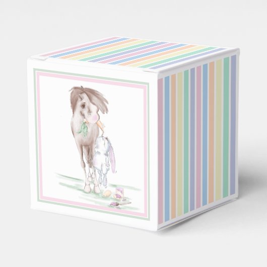 Ostergeschenk-Verpackung Pferd und Osterhase フェイバーボックス (正面サイド)