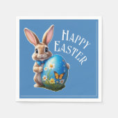 Osterhase blauer Schleife -  スタンダードカクテルナプキン (正面)