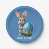Osterhase blauer Schleife -  ペーパープレート (正面)