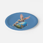 Osterhase blauer Schleife -  ペーパープレート (アングル)