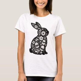 Osterhase Florale Silhouette Tシャツ