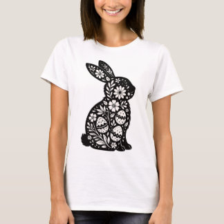 Osterhase Florale Silhouette Tシャツ