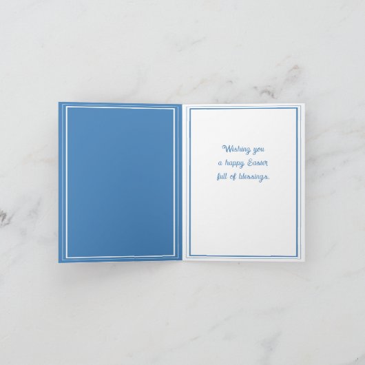 Osterhase mit blauer Schleife -  カード (内部)