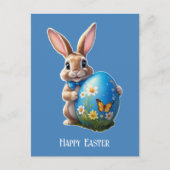 Osterhase mit blauer Schleife -  ポストカード (正面)