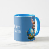 Osterhase mit blauer Schleife -  マグカップ (正面右)