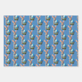 Osterhase mit blauer Schleife - ラッピングペーパーシート (正面2)
