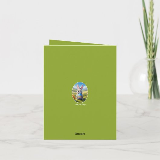 Osterhase mit Ei, Oval - カード (裏面)