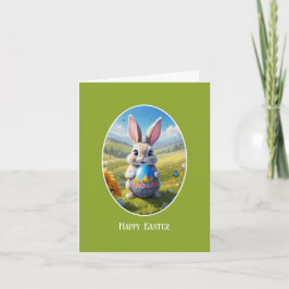 Osterhase mit Ei, Oval - カード