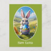 Osterhase mit Ei, Oval - ポストカード (正面)