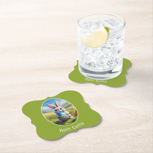Osterhase mit Ei, Oval - Pappuntersetzer ペーパーコースター (インサイチュ)