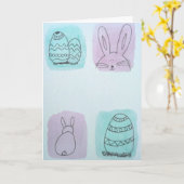 Osterhasen  カード (黄色い花)