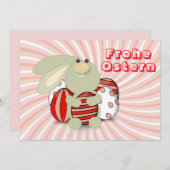 Osterkarte mit Hase und Eiern シーズンカード (正面/裏面)