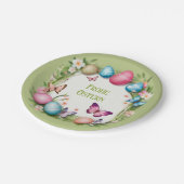 Osterkranz: Frohe Ostern - ペーパープレート (アングル)