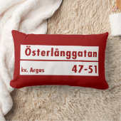Österlånggatan、ストックホルムのスウェーデンの道路標識 ランバークッション (ブランケット)