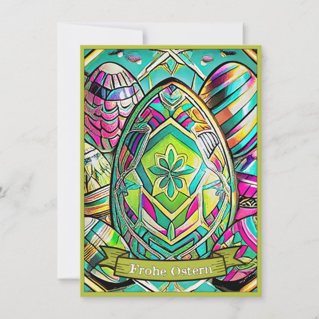 Ostermotiv farbiger Cartoon mit Ostereier 13553 (正面)