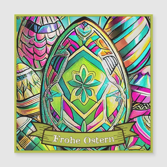 Ostermotiv farbiger Cartoon mit Ostereier 13553 (正面)