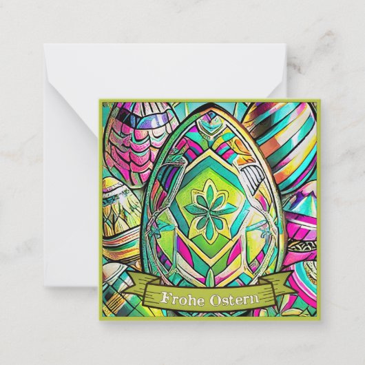 Ostermotiv farbiger Cartoon mit Ostereier 13553 ノートカード (正面)
