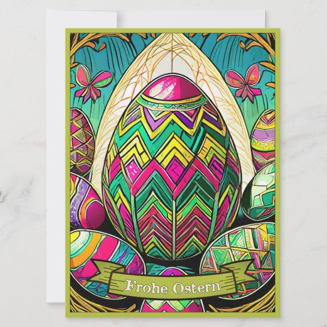 Ostermotiv farbiger Cartoon mit Osterier 50085 (正面)