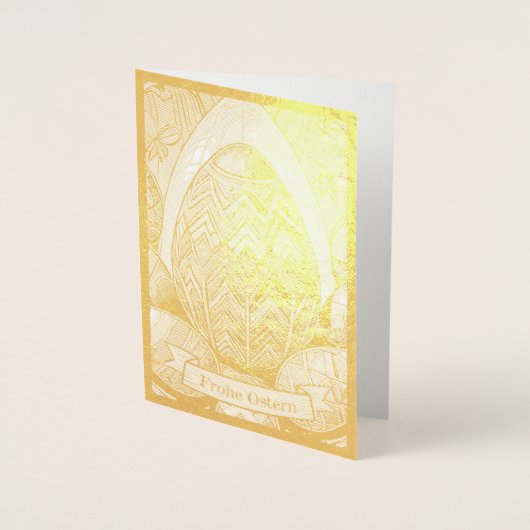 Ostermotiv farbiger Cartoon mit Osterier 50085 箔カード (正面)