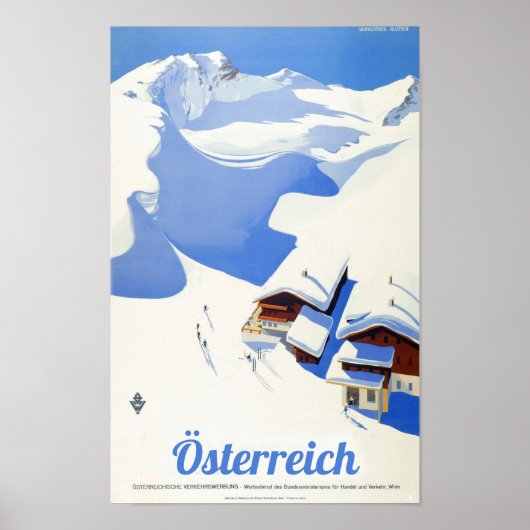 " Österreich: 1940er/heute  Winterurlaub Reise  Po ポスター (正面)