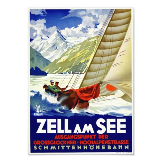 " Österreich: 1950er/heute - Zell am See Werbe  フォトプリント (正面)