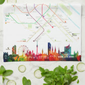 " Österreich: 2021/heute - Wiener Schienennetz キッチンタオル (折り畳み)