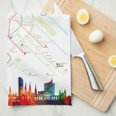 " Österreich: 2021/heute - Wiener Schienennetz キッチンタオル (四つ折り)