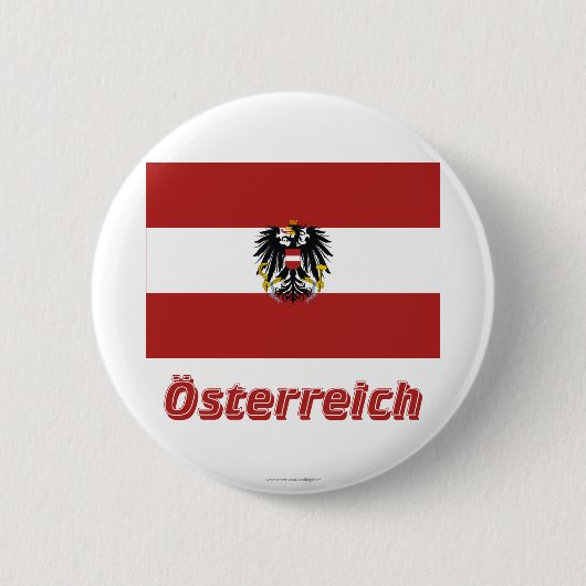 Österreich Dienstflagge mitのdeutschem Namen 缶バッジ (正面)