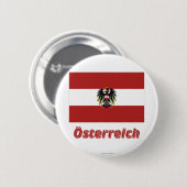 Österreich Dienstflagge mitのdeutschem Namen 缶バッジ (正面&裏面)
