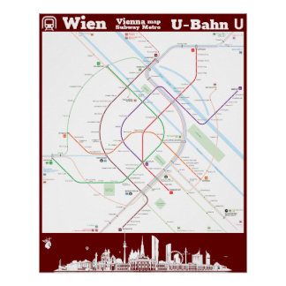 " Österreich: Wien U-Bahn SUBWAYmap ... ポスター