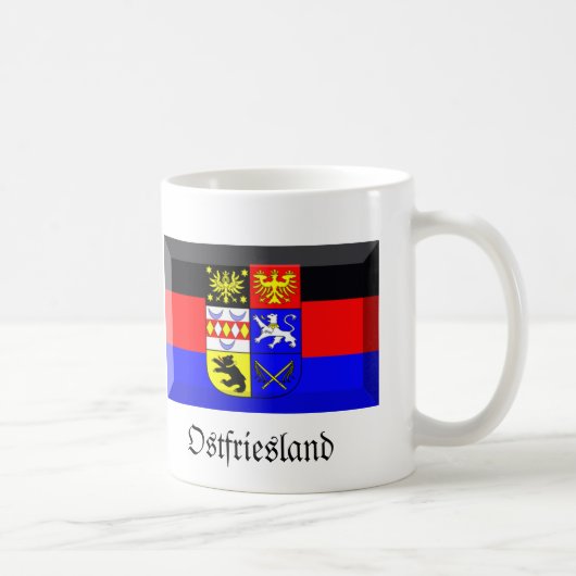 Ostfrieslandの旗の宝石 コーヒーマグカップ (右)
