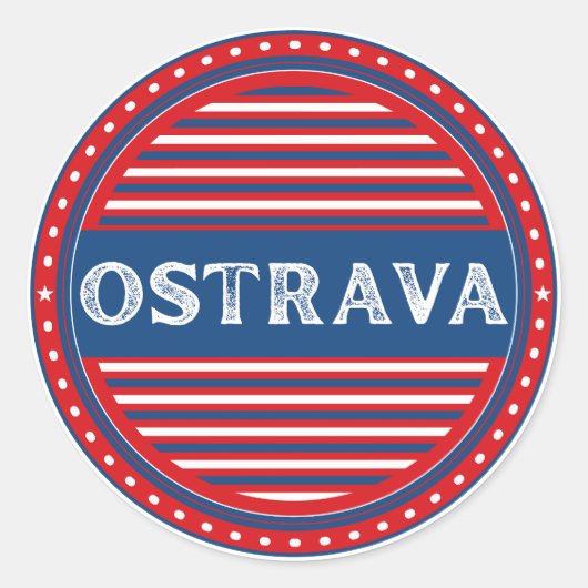 Ostrava City Pride Emblem – Czech Identity ラウンドシール (正面)