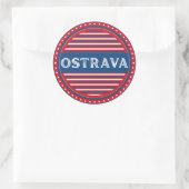 Ostrava City Pride Emblem – Czech Identity ラウンドシール (バッグ)
