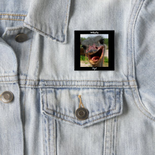 Ostrichおもしろい Bird Photo What's Up 缶バッジ