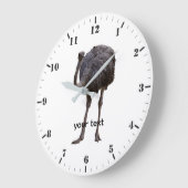 Ostrich bird in natural habitat ラージ壁時計 (傾斜)