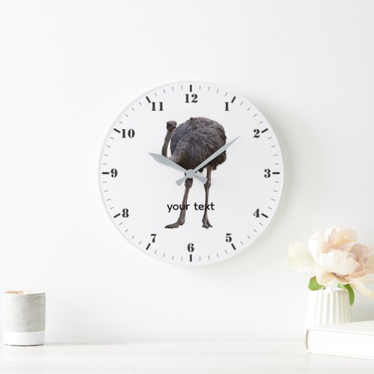 Ostrich bird in natural habitat  ラージ壁時計 (ホーム)