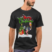 Ostrich Bird   Xmas Decorations Santa Ostrich Chri Tシャツ (正面)
