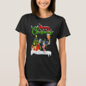 Ostrich Bird   Xmas Decorations Santa Ostrich Chri Tシャツ (正面)