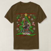 Ostrich Christmas Tree Ostriches Ugly Xmas Sweater Tシャツ (デザイン正面)