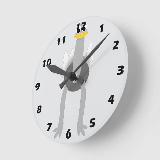 Ostrich Design ラウンド壁時計 (傾斜)