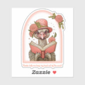 Ostrich Reading a Book Custom-Cut Vinyl Sticker シール (シート)