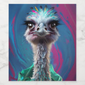 Ostrich themed  ワインラベル (シングルラベル)