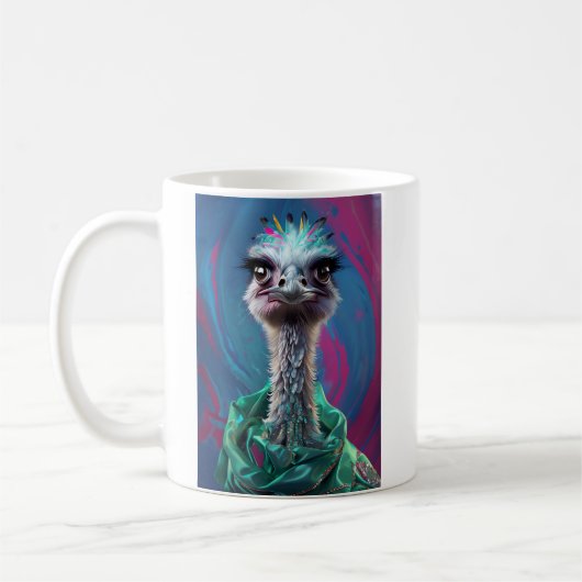 Ostrich themed Mug コーヒーマグカップ (左)