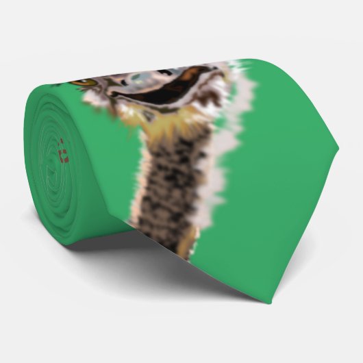 Ostrich Tie GreenおもしろいまたはChoose Color ネクタイ (ロール)