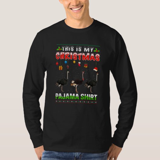 Ostrich Xmas Animals Squad This Is My Christmas Pa Tシャツ (正面)