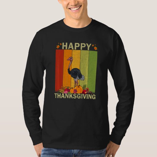 Ostriches  Retro Graphic Family Matching Thanksgiv Tシャツ (正面)