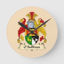 O'Sullivan Family Coat of Arms Round Clock ラウンド壁時計