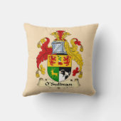 O'Sullivan Family Coat of Arms Throw Pillow クッション (裏面)