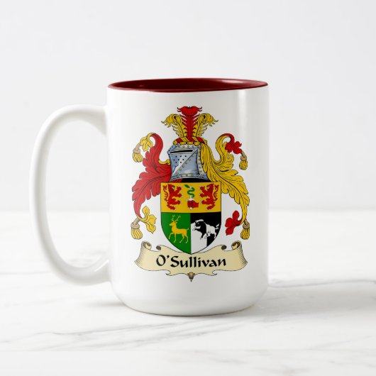 O'Sullivan Family Coat of Arms Two-Tone Coffee Mug ツートーンマグカップ (左)