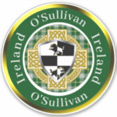 O'Sullivan Irish Shield/Celtic Cross Personalized シール (正面)